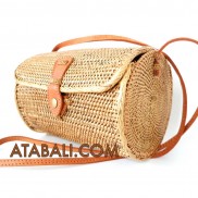 Ata medium barrel bag with leather clip